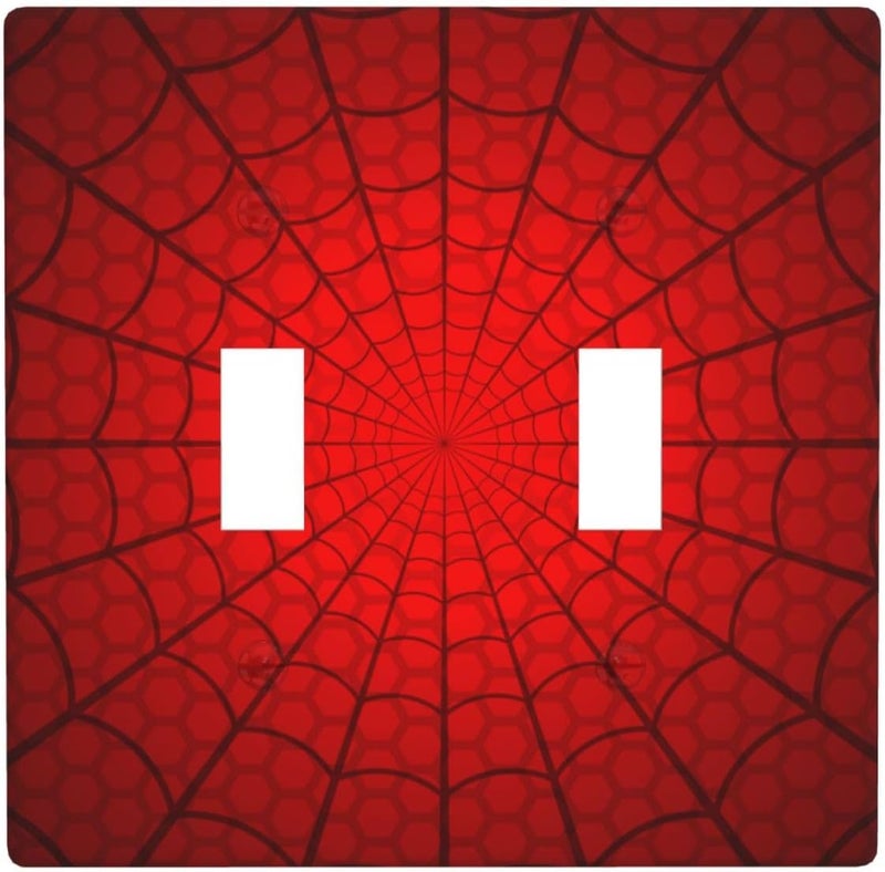 Giinly Spider Web Double Light Switch Cover Plates Decorative 2 Gang Wall Plate Double Toggle Lightswitch Cover - Image 1